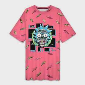 Платье-футболка 3D с принтом Pixel Rick в Белгороде,  |  | birdperson | justin roiland | mister misix | morty smith | portal | rick and morty | rick sanchez | vdgerir | морти | пиксели | пиксель | рик