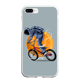 Чехол для iPhone 7Plus/8 Plus матовый с принтом Космический велосипедист (Z) в Белгороде, Силикон | Область печати: задняя сторона чехла, без боковых панелей | Тематика изображения на принте: bicycle | bicyclist | bike | biker | bmx | cycle | galaxy | moon | rider | space | stars | байкер | бмх | вело | велогонщик | велосепедист | велосипед | велоспорт | гонщик | космос | луна