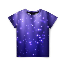 Детская футболка 3D с принтом Мерцающие Светлячки в Белгороде, 100% гипоаллергенный полиэфир | прямой крой, круглый вырез горловины, длина до линии бедер, чуть спущенное плечо, ткань немного тянется | Тематика изображения на принте: stars | блестки | брызги | вода | водопад | вселенная | галактика | глубина | горошек | градиент | звездные | звездопад | космос | краски | лагуна | море | неоновый | ночь | огоньки | океан | переливы