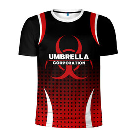 Мужская футболка 3D спортивная с принтом Umbrella в Белгороде, 100% полиэстер с улучшенными характеристиками | приталенный силуэт, круглая горловина, широкие плечи, сужается к линии бедра | biohazard | resident evil | s.t.a.r.s | stars | umbrella | umbrella corp | umbrella corporation | амбрелла | амбрелла лого | вирус | корпорация амбрелла | обитель зла | обитель зла ремейк | резидент | резидент ивл | старс