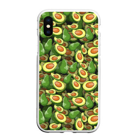 Чехол для iPhone XS Max матовый с принтом avocado в Белгороде, Силикон | Область печати: задняя сторона чехла, без боковых панелей | Тематика изображения на принте: avocado | авокадо | веганство | вегетарианство | еда | зеленый | земля | зож | листья | овощи | позиция | природа | фрукты