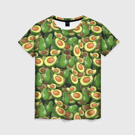Женская футболка 3D с принтом avocado в Белгороде, 100% полиэфир ( синтетическое хлопкоподобное полотно) | прямой крой, круглый вырез горловины, длина до линии бедер | avocado | авокадо | веганство | вегетарианство | еда | зеленый | земля | зож | листья | овощи | позиция | природа | фрукты