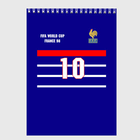Скетчбук с принтом Форма Франции (Zidane) в Белгороде, 100% бумага
 | 48 листов, плотность листов — 100 г/м2, плотность картонной обложки — 250 г/м2. Листы скреплены сверху удобной пружинной спиралью | zidane | зидан | зизу | зинедин зидан | легенда франции | номер 10 | реал мадрид | ретро форма | сборная франции | тренер реала | фильм такси | футболка из фильма такси | чемпионат мира 1998 | чемпионы мира