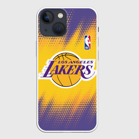 Чехол для iPhone 13 mini с принтом Los Angeles Lakers в Белгороде,  |  | basketball | game | lakers | los angeles | los angeles lakers | nba | sport | баскетбол | игра | лейкерс | лос анджелес | лос анджелес лейкерс | нба | спорт