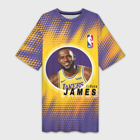 Платье-футболка 3D с принтом LeBron James в Белгороде,  |  | basketball | game | james | lakers | lebron | lebron james | los angeles | los angeles lakers | nba | player | sport | баскетбол | баскетболист | джеймс | игра | игрок | леброн | леброн джеймс | лейкерс | лос анджелес | лос анджелес лейке