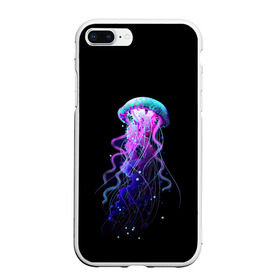 Чехол для iPhone 7Plus/8 Plus матовый с принтом Jellyfish в Белгороде, Силикон | Область печати: задняя сторона чехла, без боковых панелей | art | black. neon | jellyfish | медуза