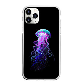 Чехол для iPhone 11 Pro Max матовый с принтом Jellyfish в Белгороде, Силикон |  | art | black. neon | jellyfish | медуза