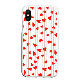 Чехол для iPhone XS Max матовый с принтом Просто сердечки в Белгороде, Силикон | Область печати: задняя сторона чехла, без боковых панелей | Тематика изображения на принте: heart | hearts | lines | red | в | забавные | красные | линии | любовь | полоску | полосы | прикольные | рисунки | сердечки | сердце