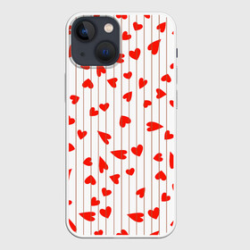 Чехол для iPhone 13 mini с принтом Просто сердечки в Белгороде,  |  | heart | hearts | lines | red | в | забавные | красные | линии | любовь | полоску | полосы | прикольные | рисунки | сердечки | сердце