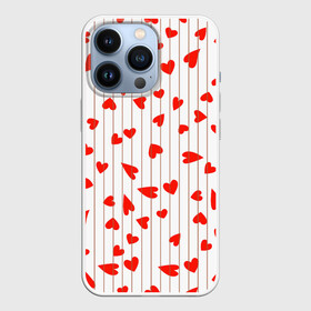 Чехол для iPhone 13 Pro с принтом Просто сердечки в Белгороде,  |  | heart | hearts | lines | red | в | забавные | красные | линии | любовь | полоску | полосы | прикольные | рисунки | сердечки | сердце
