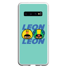 Чехол для Samsung Galaxy S10 с принтом Leon and Sally в Белгороде, Силикон | Область печати: задняя сторона чехла, без боковых панелей | brawl stars | brawl stars sally | brawl stars wolf | leon | leon shark | sally | stars | бравл старс | бравл старс леон | волк | леон | леон акула | леон волк