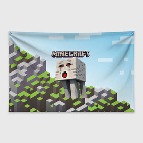 Флаг-баннер с принтом Minecraft в Белгороде, 100% полиэстер | размер 67 х 109 см, плотность ткани — 95 г/м2; по краям флага есть четыре люверса для крепления | minecraft | копатель | кубики | майкрафт | майнкрафт | мморг | мультиплеер | пиксели | пиксельная игра | развивающая игра | рпг | строительство | стройка