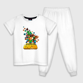 Детская пижама хлопок с принтом MINECRAFT l МАЙНКРАФТ(S) в Белгороде, 100% хлопок |  брюки и футболка прямого кроя, без карманов, на брюках мягкая резинка на поясе и по низу штанин
 | craft | creeper | dungeon | dungeons | earth | game | logo | mine | minecraft | mobile | online | дунгеонс | земля | зомби | игра | крипер | лого | майкрафт | майнкрафт | мобайл | онлайн | подземелье | подземелья