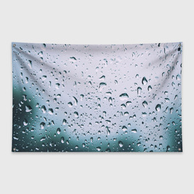 Флаг-баннер с принтом Капли окно стекло дождь серо в Белгороде, 100% полиэстер | размер 67 х 109 см, плотность ткани — 95 г/м2; по краям флага есть четыре люверса для крепления | абстракция | блики | боке | брызги | вечер | вода | градиент | дача | дождь | капли | капли на стекле | лес | лето | мрачно | окно | природа | роса | свет | силуэты | симметрия | текстура | темный | фото