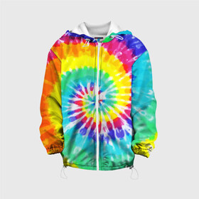 Детская куртка 3D с принтом TIE-DYE СТЕНА в Белгороде, 100% полиэстер | застежка — молния, подол и капюшон оформлены резинкой с фиксаторами, по бокам — два кармана без застежек, один потайной карман на груди, плотность верхнего слоя — 90 г/м2; плотность флисового подклада — 260 г/м2 | abstract | abstraction | color | geometry | paitnt | psy | абстракция | геометрия | краски | неоновые | психоделика