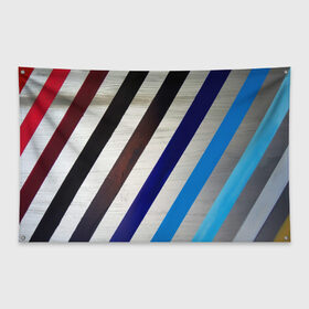 Флаг-баннер с принтом Косые линии полосы крупные в Белгороде, 100% полиэстер | размер 67 х 109 см, плотность ткани — 95 г/м2; по краям флага есть четыре люверса для крепления | косые | краска | крупный | линии | наискось | полосы | цветной