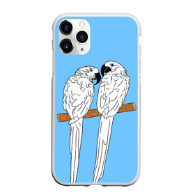 Чехол для iPhone 11 Pro матовый с принтом Белые попугаи в Белгороде, Силикон |  | bird | parrot | tropical | wings | азия | ара | джунгли | дикие | животные | клюв | крылья | латинская | летние | лето | небесный | острова | отдых | пальмы | перья | попугаи | попугай | птица | птичка | райские | тропики
