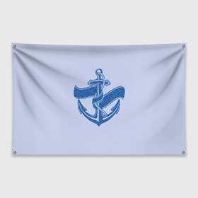 Флаг-баннер с принтом Якорь(ВМФ) в Белгороде, 100% полиэстер | размер 67 х 109 см, плотность ткани — 95 г/м2; по краям флага есть четыре люверса для крепления | вмф | военно морской флот | день вмф | корабли | море | праздник вмф