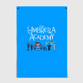 Постер с принтом The umbrella academy в Белгороде, 100% бумага
 | бумага, плотность 150 мг. Матовая, но за счет высокого коэффициента гладкости имеет небольшой блеск и дает на свету блики, но в отличии от глянцевой бумаги не покрыта лаком | dark horse comics | netflix | the umbrella academy | umbrella | академия амбрелла | белая скрипка | бен харгривз | комикс | комильфо | космобой | кракен | реджинальд харгривз | сеанс | слух