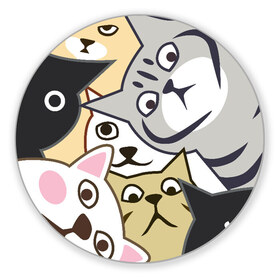 Коврик для мышки круглый с принтом Котики Шпионы в Белгороде, резина и полиэстер | круглая форма, изображение наносится на всю лицевую часть | anime | art | casual | cat | cats | cute | funny | kawaii | kitty | meme | memes | pussy | selfie | аниме | арт | животные | каваи | кавай | кот | коте | котик | котики | коты | кошка | кэжуал | мем | мемы | милота | приколы | прикольные | се