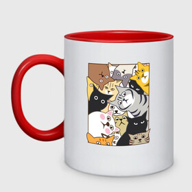 Кружка двухцветная с принтом Котики Шпионы в Белгороде, керамика | объем — 330 мл, диаметр — 80 мм. Цветная ручка и кайма сверху, в некоторых цветах — вся внутренняя часть | anime | art | casual | cat | cats | cute | funny | kawaii | kitty | meme | memes | pussy | selfie | аниме | арт | животные | каваи | кавай | кот | коте | котик | котики | коты | кошка | кэжуал | мем | мемы | милота | приколы | прикольные | се