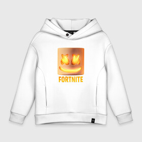 Детское худи Oversize хлопок с принтом Fortnite Marshmello в Белгороде, френч-терри — 70% хлопок, 30% полиэстер. Мягкий теплый начес внутри —100% хлопок | боковые карманы, эластичные манжеты и нижняя кромка, капюшон на магнитной кнопке | Тематика изображения на принте: fortnite | marshmello | маршмелло | маршмеллоу | фортнайт