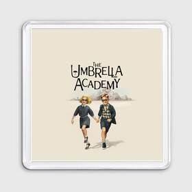 Магнит 55*55 с принтом The umbrella academy в Белгороде, Пластик | Размер: 65*65 мм; Размер печати: 55*55 мм | dark horse comics | netflix | the umbrella academy | umbrella | академия амбрелла | белая скрипка | бен харгривз | комикс | комильфо | космобой | кракен | реджинальд харгривз | сеанс | слух