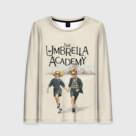 Женский лонгслив 3D с принтом The umbrella academy в Белгороде, 100% полиэстер | длинные рукава, круглый вырез горловины, полуприлегающий силуэт | dark horse comics | netflix | the umbrella academy | umbrella | академия амбрелла | белая скрипка | бен харгривз | комикс | комильфо | космобой | кракен | реджинальд харгривз | сеанс | слух