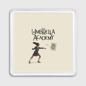 Магнит 55*55 с принтом The umbrella academy в Белгороде, Пластик | Размер: 65*65 мм; Размер печати: 55*55 мм | dark horse comics | netflix | the umbrella academy | umbrella | академия амбрелла | белая скрипка | бен харгривз | комикс | комильфо | космобой | кракен | реджинальд харгривз | сеанс | слух