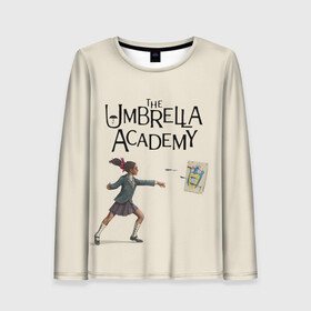 Женский лонгслив 3D с принтом The umbrella academy в Белгороде, 100% полиэстер | длинные рукава, круглый вырез горловины, полуприлегающий силуэт | dark horse comics | netflix | the umbrella academy | umbrella | академия амбрелла | белая скрипка | бен харгривз | комикс | комильфо | космобой | кракен | реджинальд харгривз | сеанс | слух