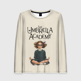 Женский лонгслив 3D с принтом The umbrella academy в Белгороде, 100% полиэстер | длинные рукава, круглый вырез горловины, полуприлегающий силуэт | dark horse comics | netflix | the umbrella academy | umbrella | академия амбрелла | белая скрипка | бен харгривз | комикс | комильфо | космобой | кракен | реджинальд харгривз | сеанс | слух