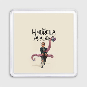 Магнит 55*55 с принтом The umbrella academy в Белгороде, Пластик | Размер: 65*65 мм; Размер печати: 55*55 мм | dark horse comics | netflix | the umbrella academy | umbrella | академия амбрелла | белая скрипка | бен харгривз | комикс | комильфо | космобой | кракен | реджинальд харгривз | сеанс | слух