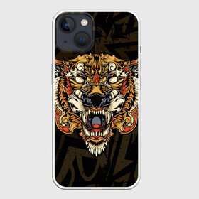 Чехол для iPhone 13 с принтом Тигровый стимпанк (Tiger) в Белгороде,  |  | барс | волк | детёныш | джунгли | енот | животное | злость | зубр | клыки | кот | лев | леопард | лес | листья | львица | медведь | монстр | оскал | охотник | пасть | полосы | пятнистая | рык | рычание | тигр