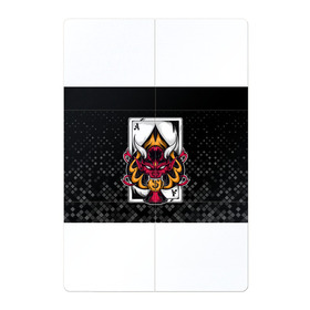 Магнитный плакат 2Х3 с принтом Карточный дьявол (Пиковый туз) в Белгороде, Полимерный материал с магнитным слоем | 6 деталей размером 9*9 см | ас | бубна | валет | восьмёрка | выигрыш | главарь | дама | десятка | джокер | долг | дьявол | казино | карта | карточный | карты | козырь | колода | король | крести | куш | масть | очко | пик | пики | победа