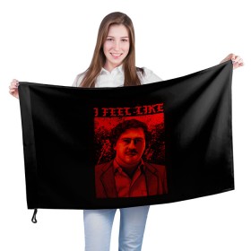 Флаг 3D с принтом Пабло (I feel Like Escobar) в Белгороде, 100% полиэстер | плотность ткани — 95 г/м2, размер — 67 х 109 см. Принт наносится с одной стороны | барон | вещество | власть | глюк | дурман | зависимость | игла | кайф | кофеин | любовь | мак | морф | пабло | флекс | хайп