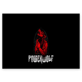 Поздравительная открытка с принтом POWERWOLF в Белгороде, 100% бумага | плотность бумаги 280 г/м2, матовая, на обратной стороне линовка и место для марки
 | hardcore | metal | music | powerwolf | punk | rock | волки | метал | музыка | панк | рок