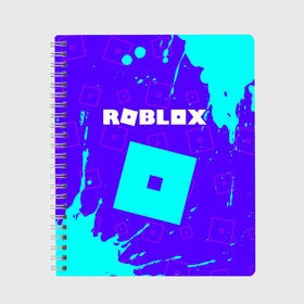 Тетрадь с принтом ROBLOX РОБЛОКС в Белгороде, 100% бумага | 48 листов, плотность листов — 60 г/м2, плотность картонной обложки — 250 г/м2. Листы скреплены сбоку удобной пружинной спиралью. Уголки страниц и обложки скругленные. Цвет линий — светло-серый
 | blocks | blox | game | games | logo | minecraft | mobile | online | roblocks | roblox | robux | studio | блоки | игра | игры | квадрат | квадратик | кщидщч | лого | логотип | майнкрафт | онлайн | роблокс | робукс | символ | символы | студия