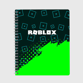 Тетрадь с принтом ROBLOX РОБЛОКС в Белгороде, 100% бумага | 48 листов, плотность листов — 60 г/м2, плотность картонной обложки — 250 г/м2. Листы скреплены сбоку удобной пружинной спиралью. Уголки страниц и обложки скругленные. Цвет линий — светло-серый
 | Тематика изображения на принте: blocks | blox | game | games | logo | minecraft | mobile | online | roblocks | roblox | robux | studio | блоки | игра | игры | квадрат | квадратик | кщидщч | лого | логотип | майнкрафт | онлайн | роблокс | робукс | символ | символы | студия