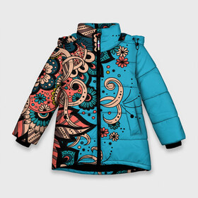 Зимняя куртка для девочек 3D с принтом Цветочная фантазия в Белгороде, ткань верха — 100% полиэстер; подклад — 100% полиэстер, утеплитель — 100% полиэстер. | длина ниже бедра, удлиненная спинка, воротник стойка и отстегивающийся капюшон. Есть боковые карманы с листочкой на кнопках, утяжки по низу изделия и внутренний карман на молнии. 

Предусмотрены светоотражающий принт на спинке, радужный светоотражающий элемент на пуллере молнии и на резинке для утяжки. | botanica | fantasy | flower | flowers | garden | magic | magical | pattern | tattoo | tracery | weave | арт | ботаника | в виде | вензеля | волшебная | волшебные | из цветов | паттерн | сад | тату | татуировка | татуха | узор | узоры | фанта