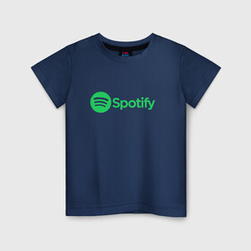 Детская футболка хлопок с принтом Spotify в Белгороде, 100% хлопок | круглый вырез горловины, полуприлегающий силуэт, длина до линии бедер | spotify | арт | лого | спотифай