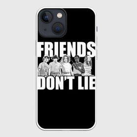 Чехол для iPhone 13 mini с принтом Friends Dont Lie в Белгороде,  |  | 11 | demogorgon | retro | stranger | things | дастин | дела | демогоргон | оди | одиннадцать | очень | пожиратель | разума | ретро | стив | странные | хоппер | хоукинс