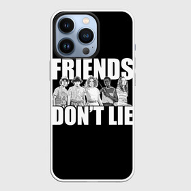 Чехол для iPhone 13 Pro с принтом Friends Dont Lie в Белгороде,  |  | Тематика изображения на принте: 11 | demogorgon | retro | stranger | things | дастин | дела | демогоргон | оди | одиннадцать | очень | пожиратель | разума | ретро | стив | странные | хоппер | хоукинс