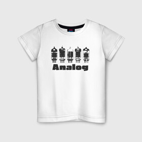 Детская футболка хлопок с принтом Analog в Белгороде, 100% хлопок | круглый вырез горловины, полуприлегающий силуэт, длина до линии бедер | Тематика изображения на принте: engineer | math | nerd | sience | инженер