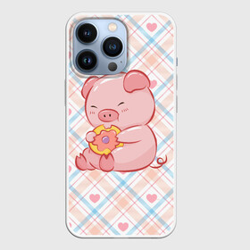 Чехол для iPhone 13 Pro с принтом Свинка ест пончик в Белгороде,  |  | арт | еда | животное | животные | картинка | кушать | люблю покупать | милая | обжора | обжорство | рисунок | свинина | свинка | свиньи | свинья | свинюшка | толстая | толстый