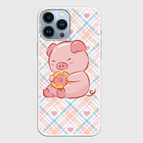 Чехол для iPhone 13 Pro Max с принтом Свинка ест пончик в Белгороде,  |  | арт | еда | животное | животные | картинка | кушать | люблю покупать | милая | обжора | обжорство | рисунок | свинина | свинка | свиньи | свинья | свинюшка | толстая | толстый