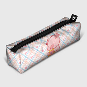 Пенал 3D с принтом Свинка ест пончик в Белгороде, 100% полиэстер | плотная ткань, застежка на молнии | арт | еда | животное | животные | картинка | кушать | люблю покупать | милая | обжора | обжорство | рисунок | свинина | свинка | свиньи | свинья | свинюшка | толстая | толстый