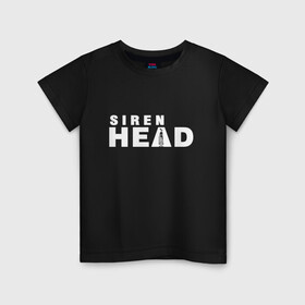 Детская футболка хлопок с принтом Siren Head в Белгороде, 100% хлопок | круглый вырез горловины, полуприлегающий силуэт, длина до линии бедер | Тематика изображения на принте: game | scp | siren head | игра | лес | монстр | персонаж | сирена | сиреноголовый | хоррор | чудовище