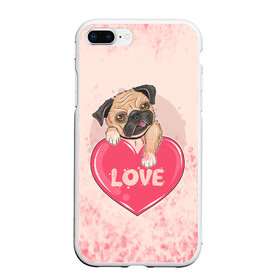 Чехол для iPhone 7Plus/8 Plus матовый с принтом Love Pug (Z) в Белгороде, Силикон | Область печати: задняя сторона чехла, без боковых панелей | Тематика изображения на принте: dog | doggie | doggy | mops | pug | декоративная собака | друг человека | другу | кинолог | лабрадор | малые молоссоиды | мопс | мопсик | мохнатый | пес | пёсель | пёсик | подарок | подруге | собака | собакен | собаки