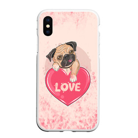 Чехол для iPhone XS Max матовый с принтом Love Pug (Z) в Белгороде, Силикон | Область печати: задняя сторона чехла, без боковых панелей | Тематика изображения на принте: dog | doggie | doggy | mops | pug | декоративная собака | друг человека | другу | кинолог | лабрадор | малые молоссоиды | мопс | мопсик | мохнатый | пес | пёсель | пёсик | подарок | подруге | собака | собакен | собаки