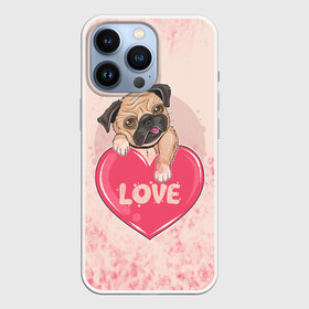 Чехол для iPhone 13 Pro с принтом Love Pug | Люблю мопса (Z) в Белгороде,  |  | dog | doggie | doggy | mops | pug | декоративная собака | друг человека | другу | кинолог | лабрадор | малые молоссоиды | мопс | мопсик | мохнатый | пес | пёсель | пёсик | подарок | подруге | собака | собакен | собаки